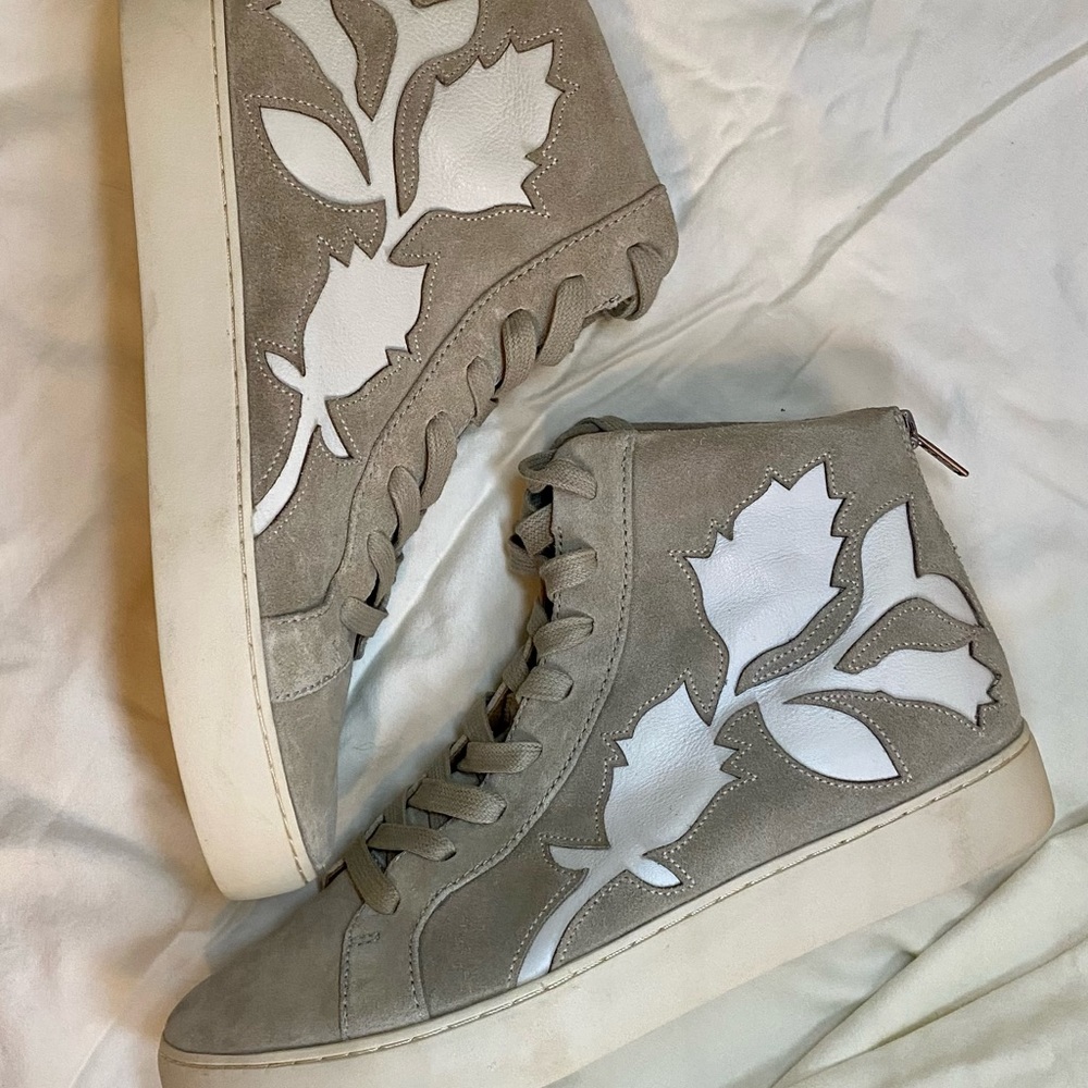 Frye Lena Floral High Leather Sneakers